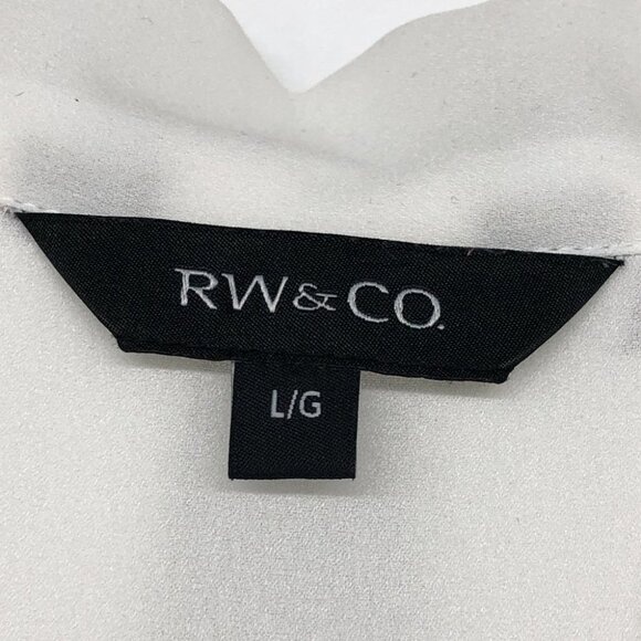 RW&Co White tied V-Neck sleevless blouse LG office capsule wardrobe Large - Picture 3 of 16
